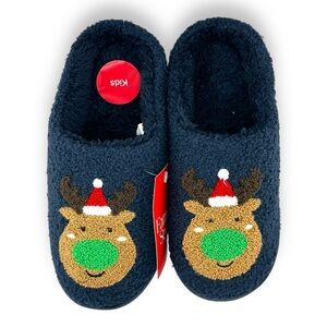 Family Pajamas Big Kid's Reindeer Closed
Toe Slippers Navy size various